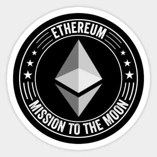 Vintage ETH Ethereum Coin To The Moon Crypto Token Cryptocurrency Wallet Birthday Gift For Men Women Kids Sticker